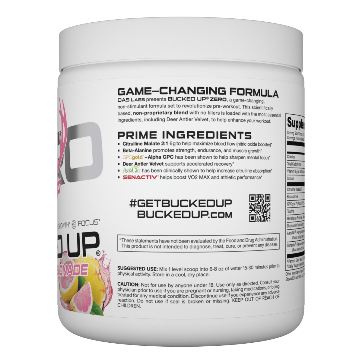 Image of Bucked Up - Non-Stimulant Pre-Workout - Flavor - Pink Lemonade