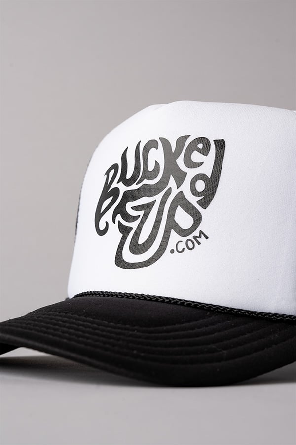 Image of Trucker Hat - Foam - Color - Black/White - Black Logo