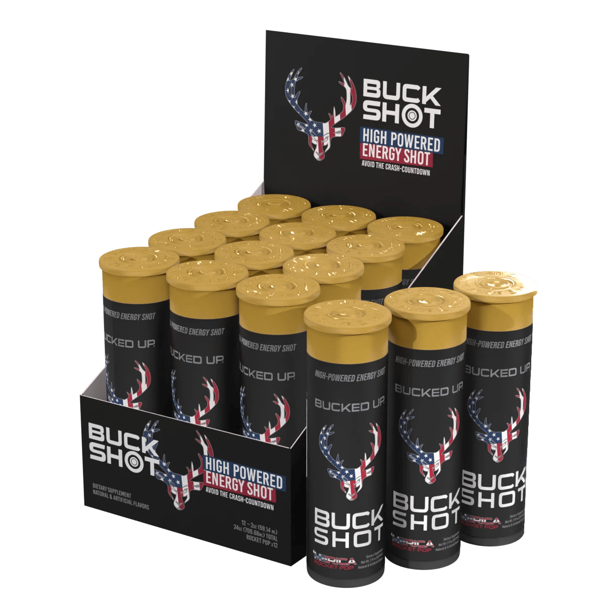Image of Buck Shot - 12 Pack - Flavor - Rocket Pop (Blue Raz/Lime/Cherry) - 7 / 20