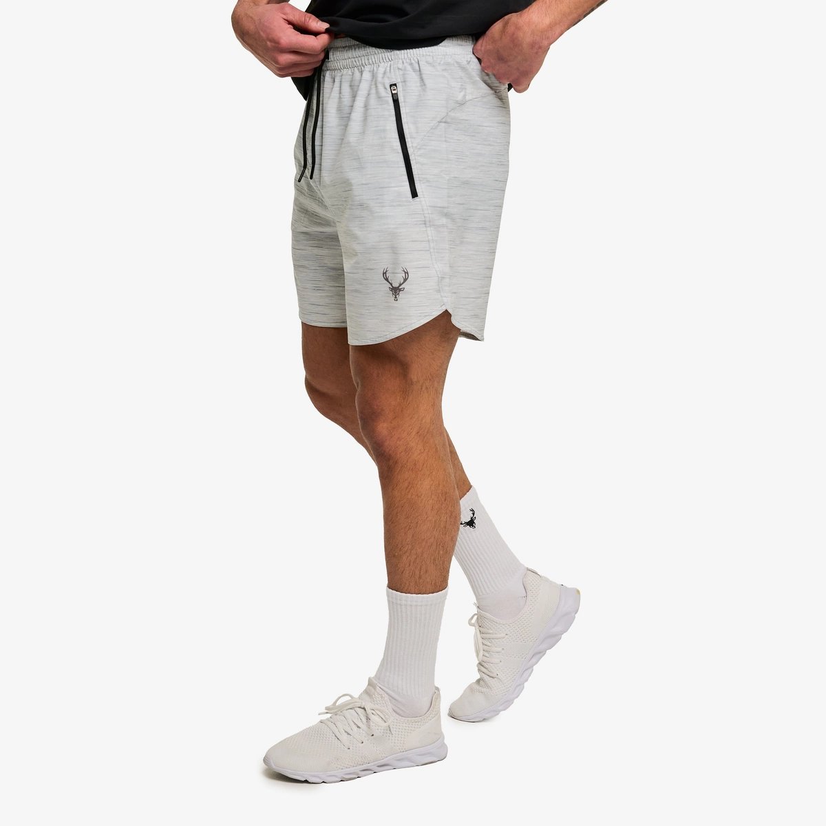 Image of Momentum Unlined Short 7" - Color - Heather Gray / Dark Gray Logo
