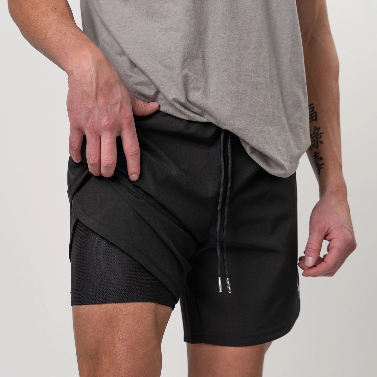 Image of Liner Shorts - Color - Black / Silver Logo - 4 / 4