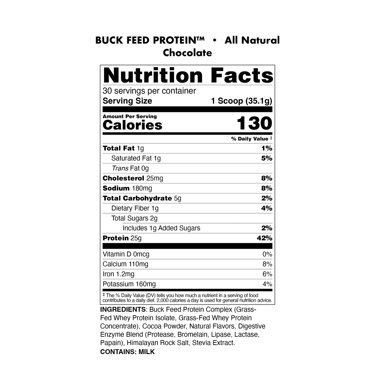 Image of Buck Feed All-Natural Protein - Flavor - Chocolate