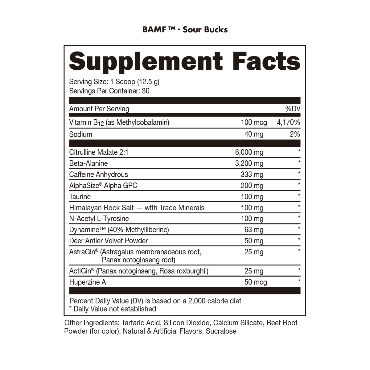 Image of BAMF - High Stimulant Nootropic Pre-Workout - Flavor - Sour Bucks (Sour Gummy Candy) - 5 / 5