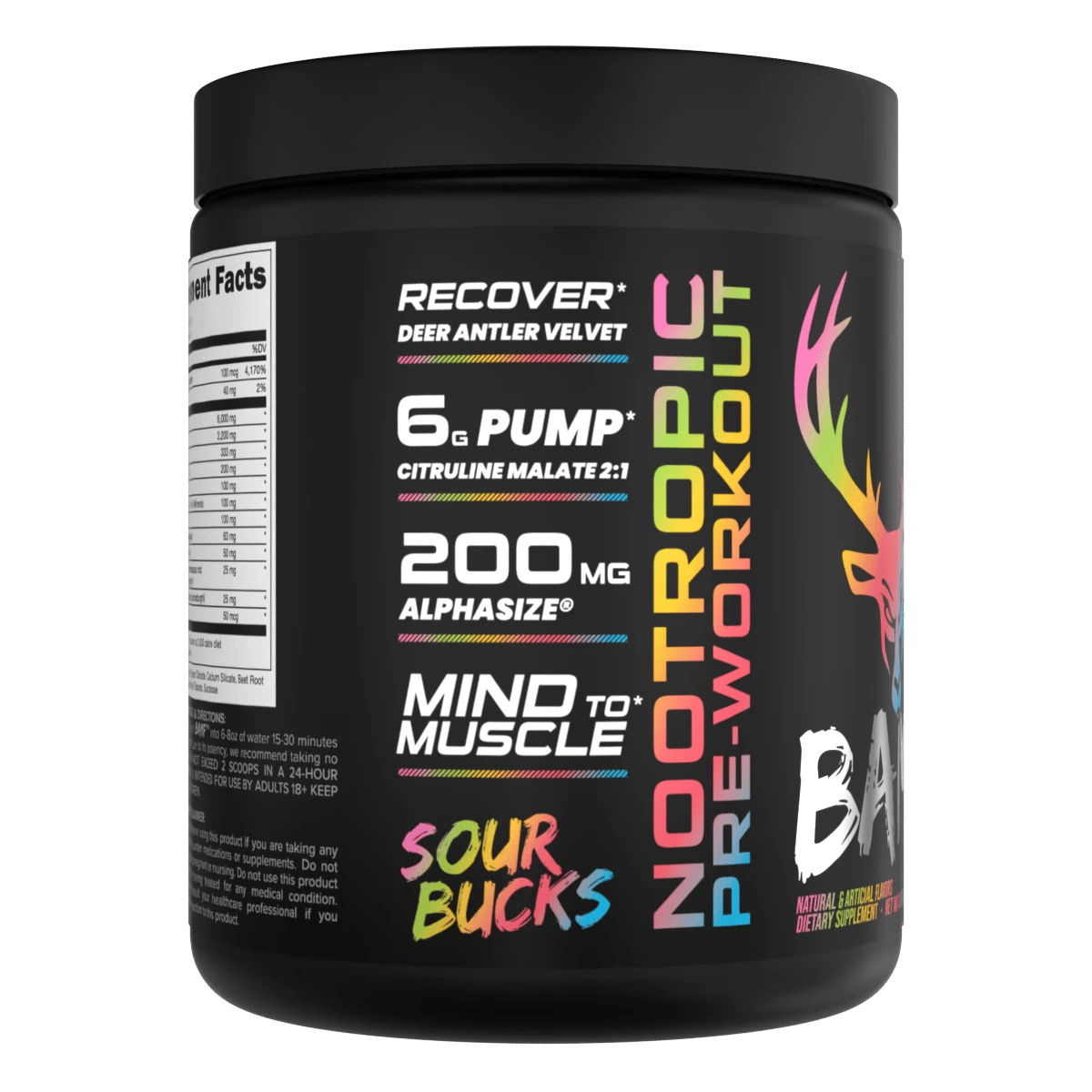 Image of BAMF - High Stimulant Nootropic Pre-Workout - Flavor - Sour Bucks (Sour Gummy Candy) - 3 / 5