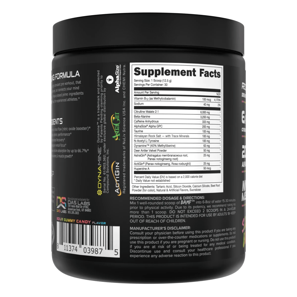 Image of BAMF - High Stimulant Nootropic Pre-Workout - Flavor - Sour Bucks (Sour Gummy Candy) - 4 / 5