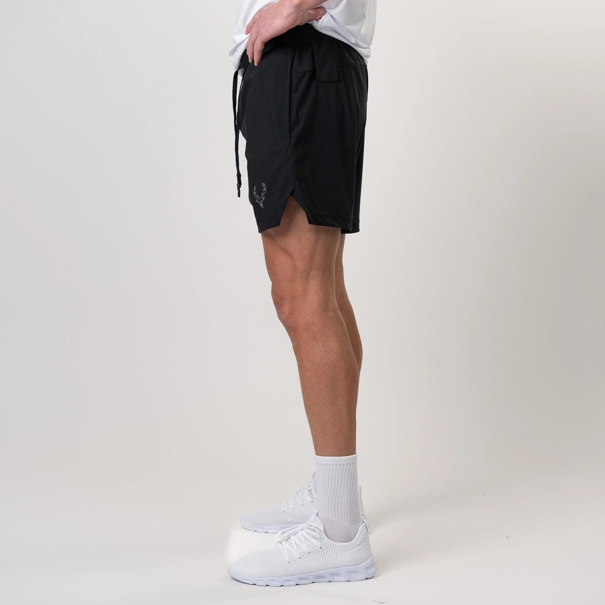 Image of Athletic Short 6" - Color - Black / Black Logo