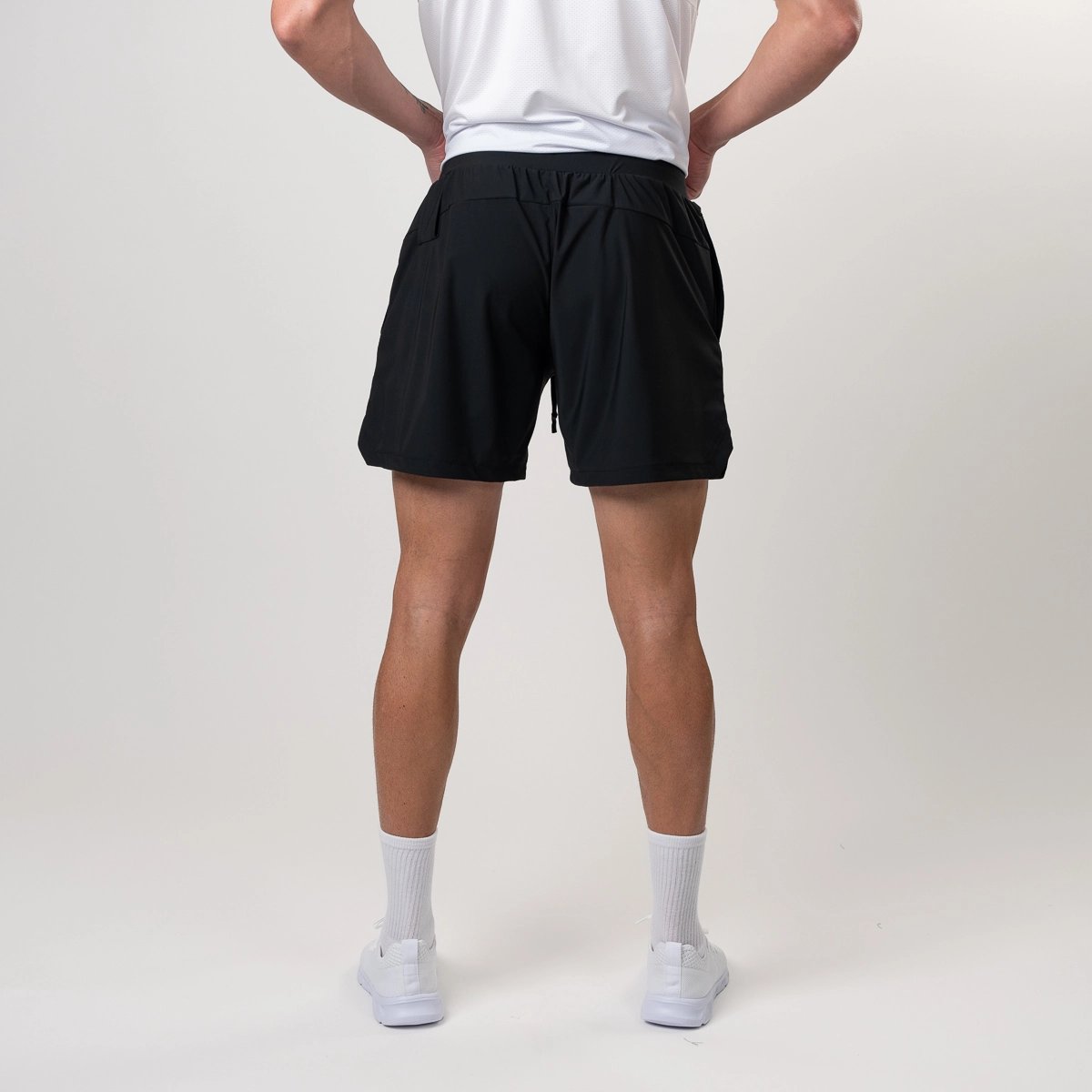 Image of Athletic Short 6" - Color - Black / Black Logo