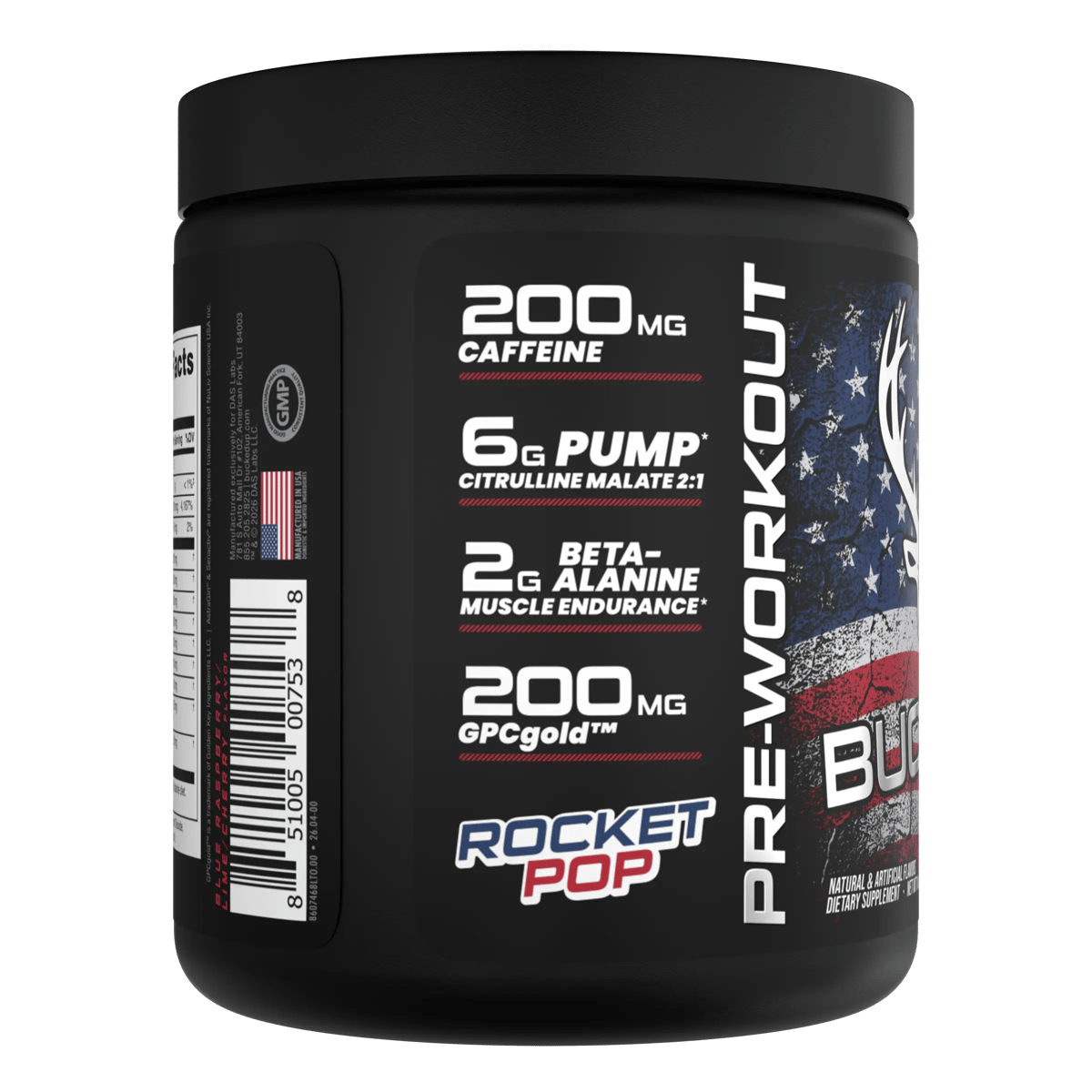 Image of Bucked Up Pre-Workout - Flavor - Rocket Pop (Blue Raspberry/Lime/Cherry) - 3 / 5