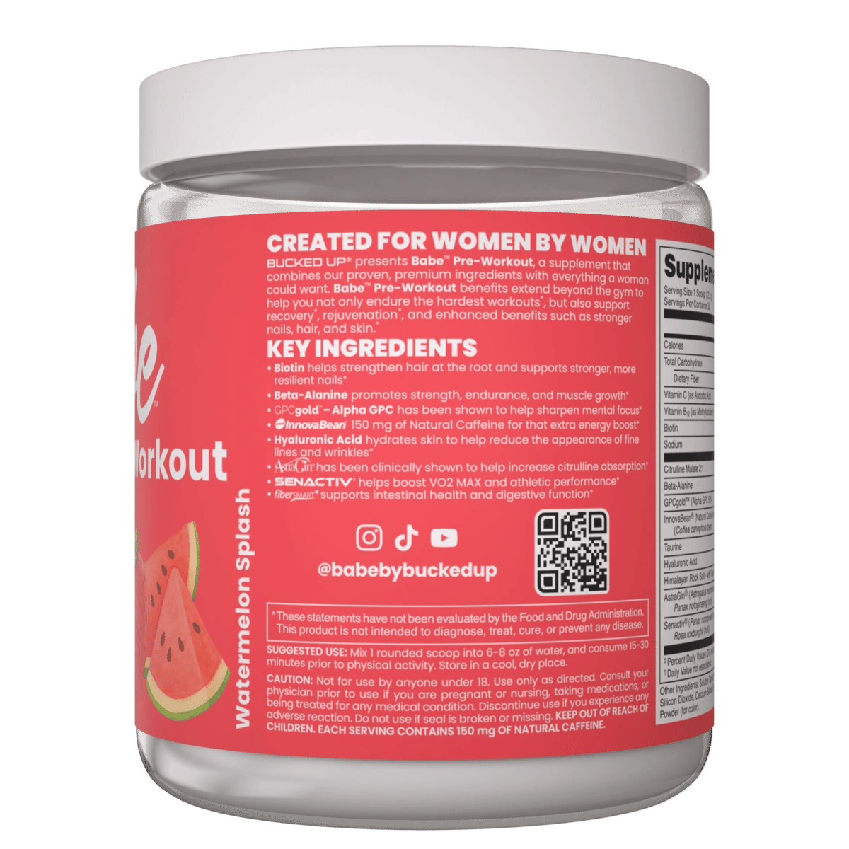 Image of Babe Pre-Workout - Flavor - Watermelon Splash (Strawberry/Watermelon) - 2 / 5