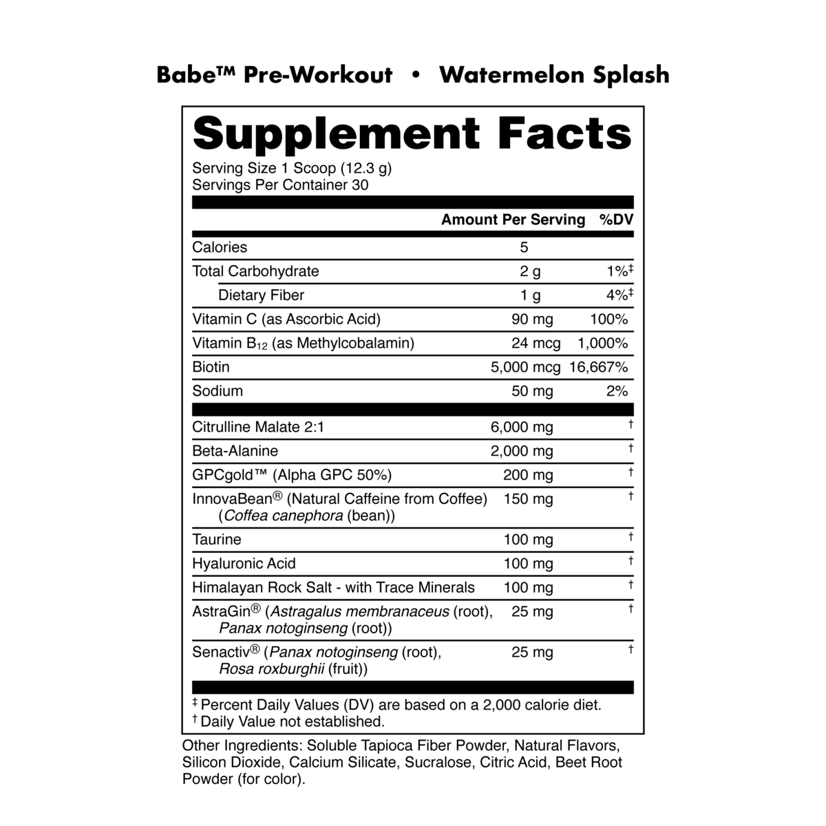 Image of Babe Pre-Workout - Flavor - Watermelon Splash (Strawberry/Watermelon) - 5 / 5