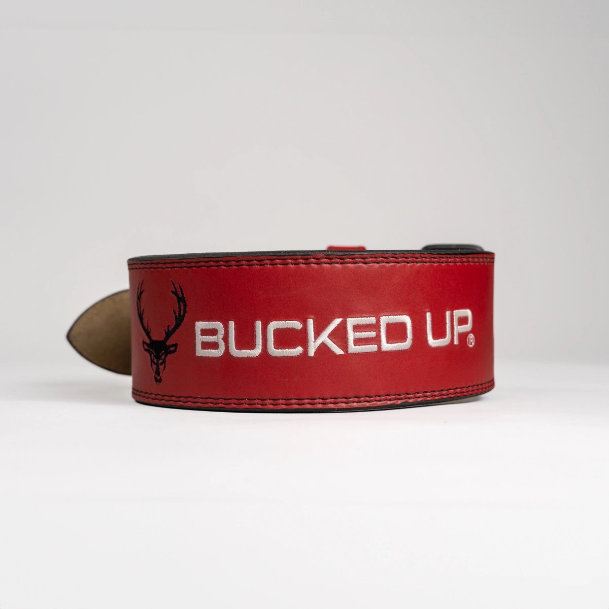 Image of 4-Inch Elite Leather Lifting Belt - Color - Red - 3 / 4