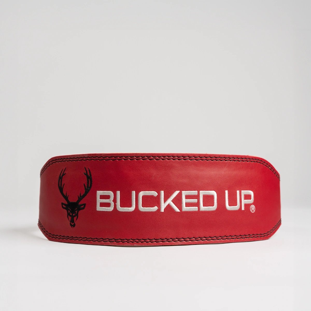 Image of 4-Inch Leather Padded Lifting Belt - Color - Red - 1 / 1