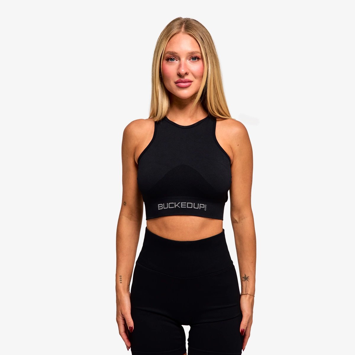 Image of In Motion Seamless Tank - Color - Black / Gray Logo