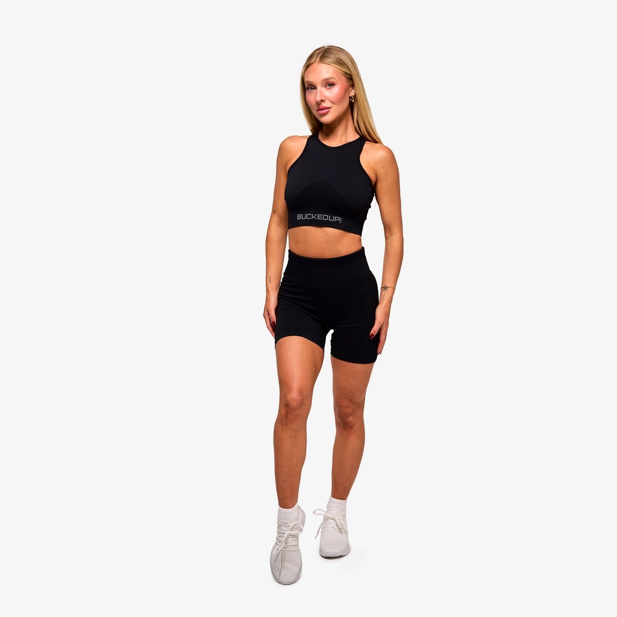 Image of In Motion Seamless Tank - Color - Black / Gray Logo