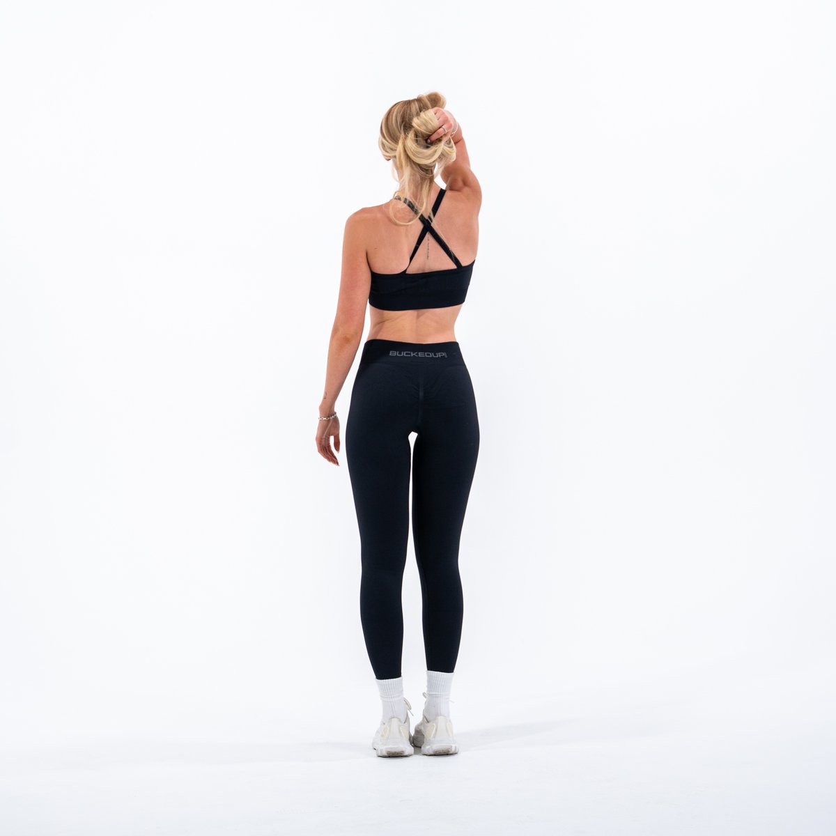 Image of In Motion Seamless Leggings - Color - Black / Gray Logo - 5 / 5