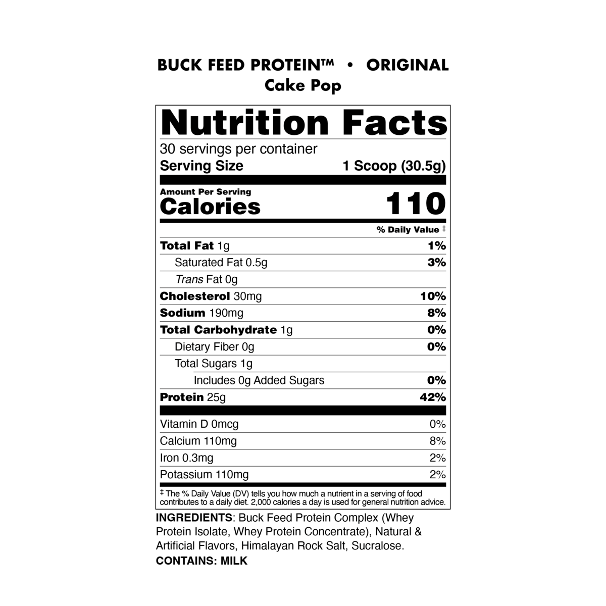 Image of Buck Feed Original Protein - Flavor - Cake Pop