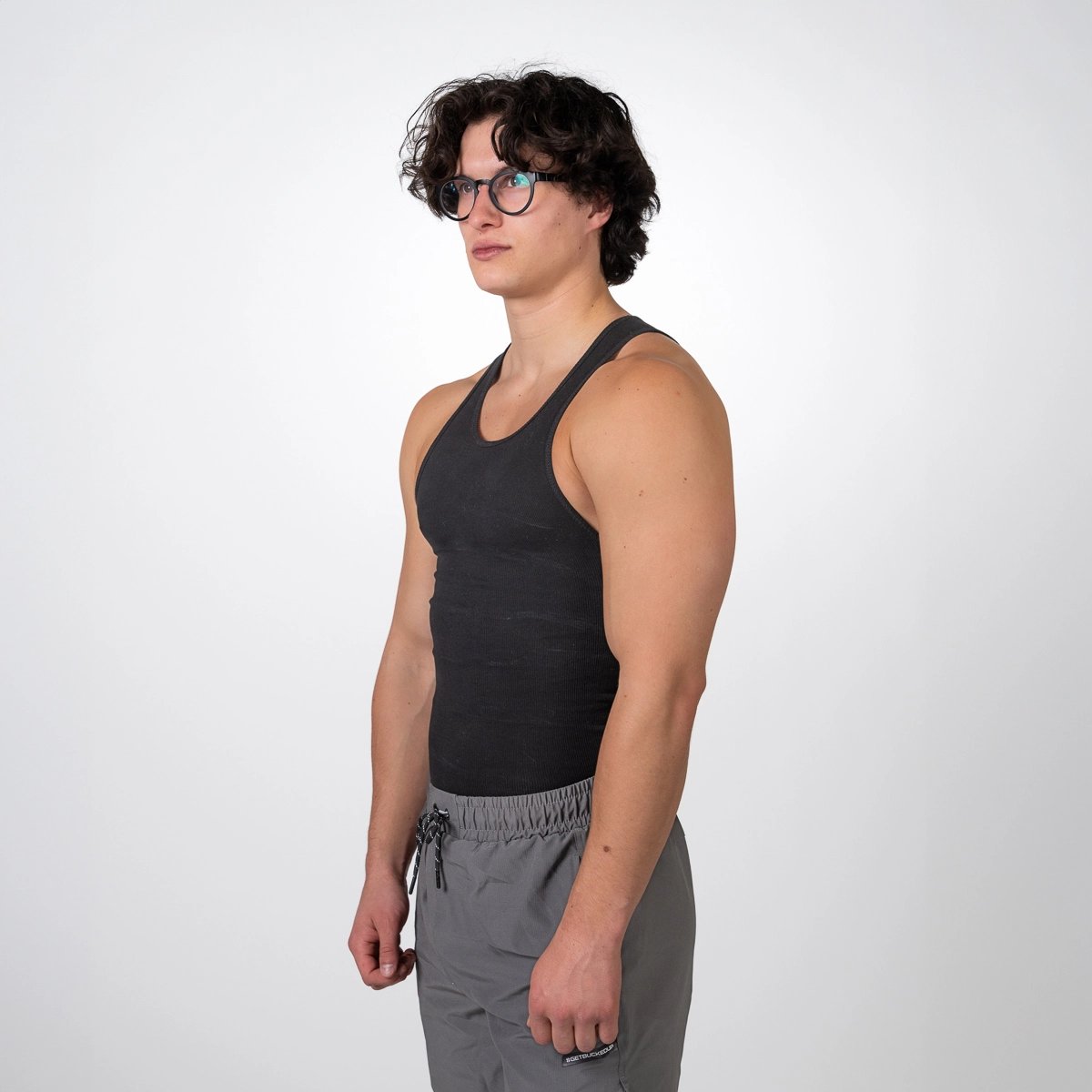 Image of Men's Buck Beater Tank - Color - Black - Gray Logo