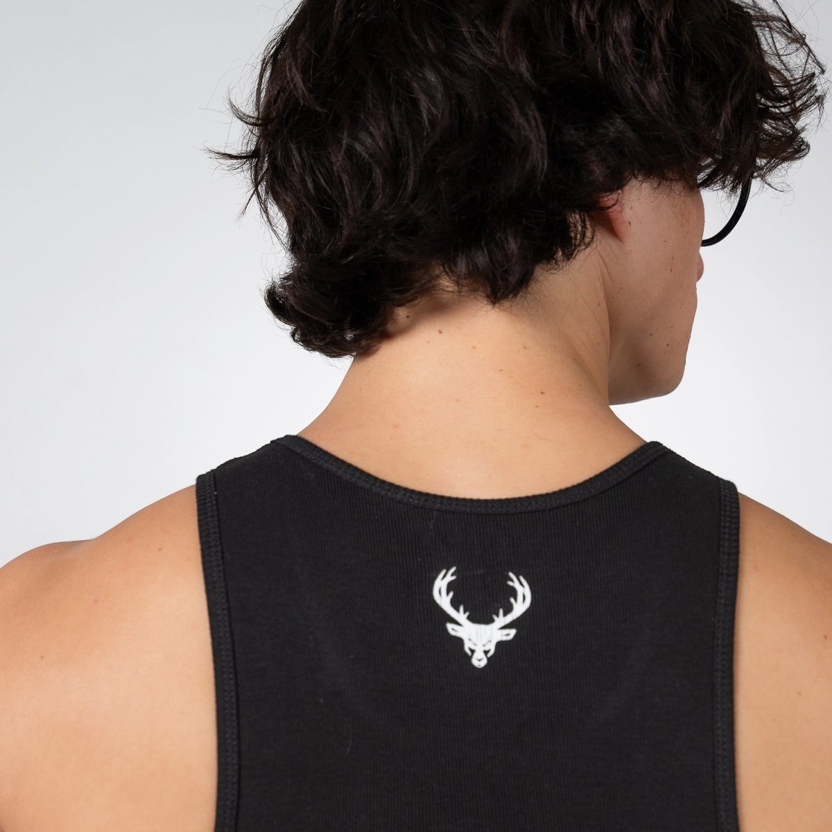 Image of Men's Buck Beater Tank - Color - Black - Gray Logo