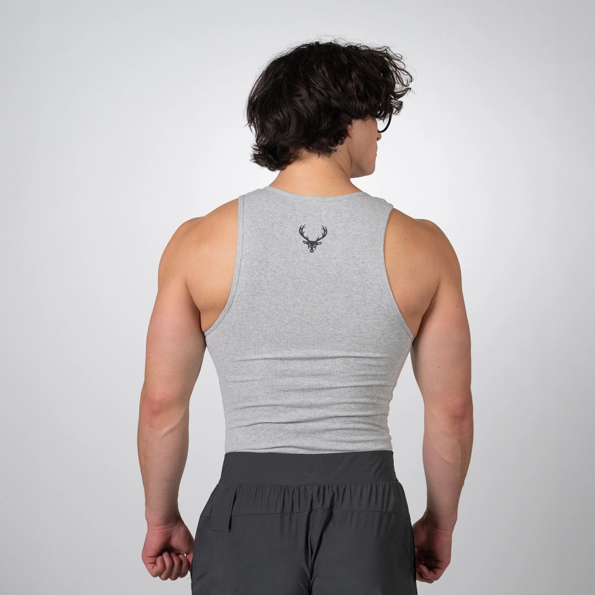 Image of Men's Buck Beater Tank - Color - Gray - White Logo - 7 / 8