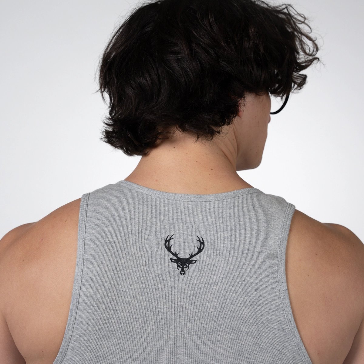 Image of Men's Buck Beater Tank - Color - Gray - White Logo - 8 / 8