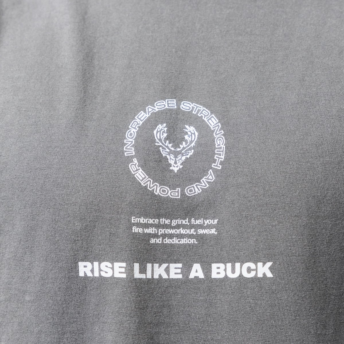 Image of Rise Like a Buck T-Shirt | Last Chance! - Color - Gray / White Logo
