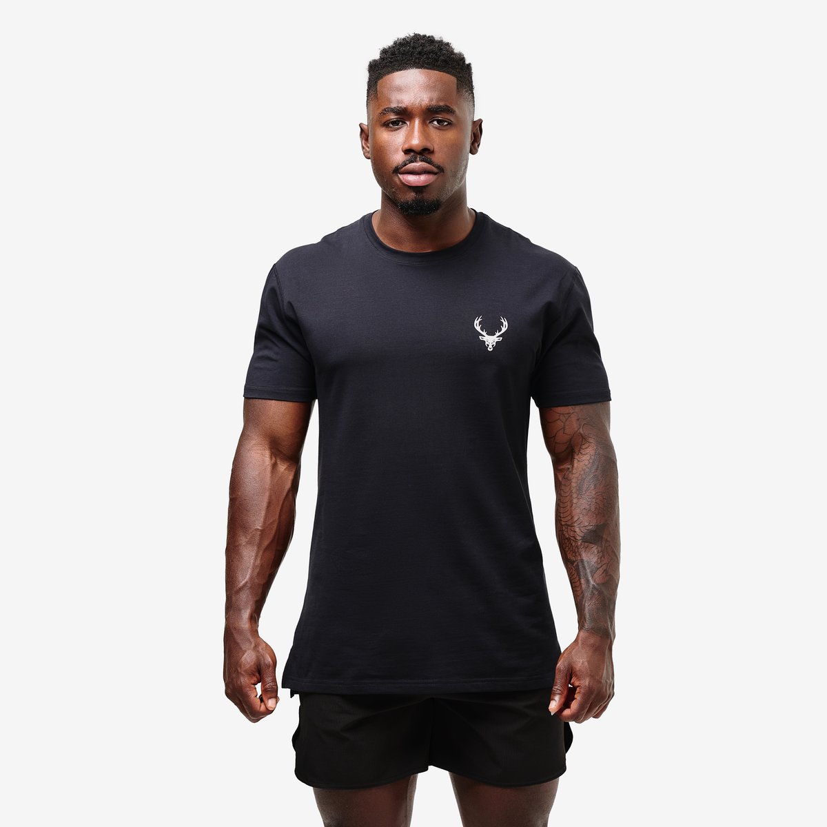 Men's Luxe T-Shirt - Color - Black - White Logo