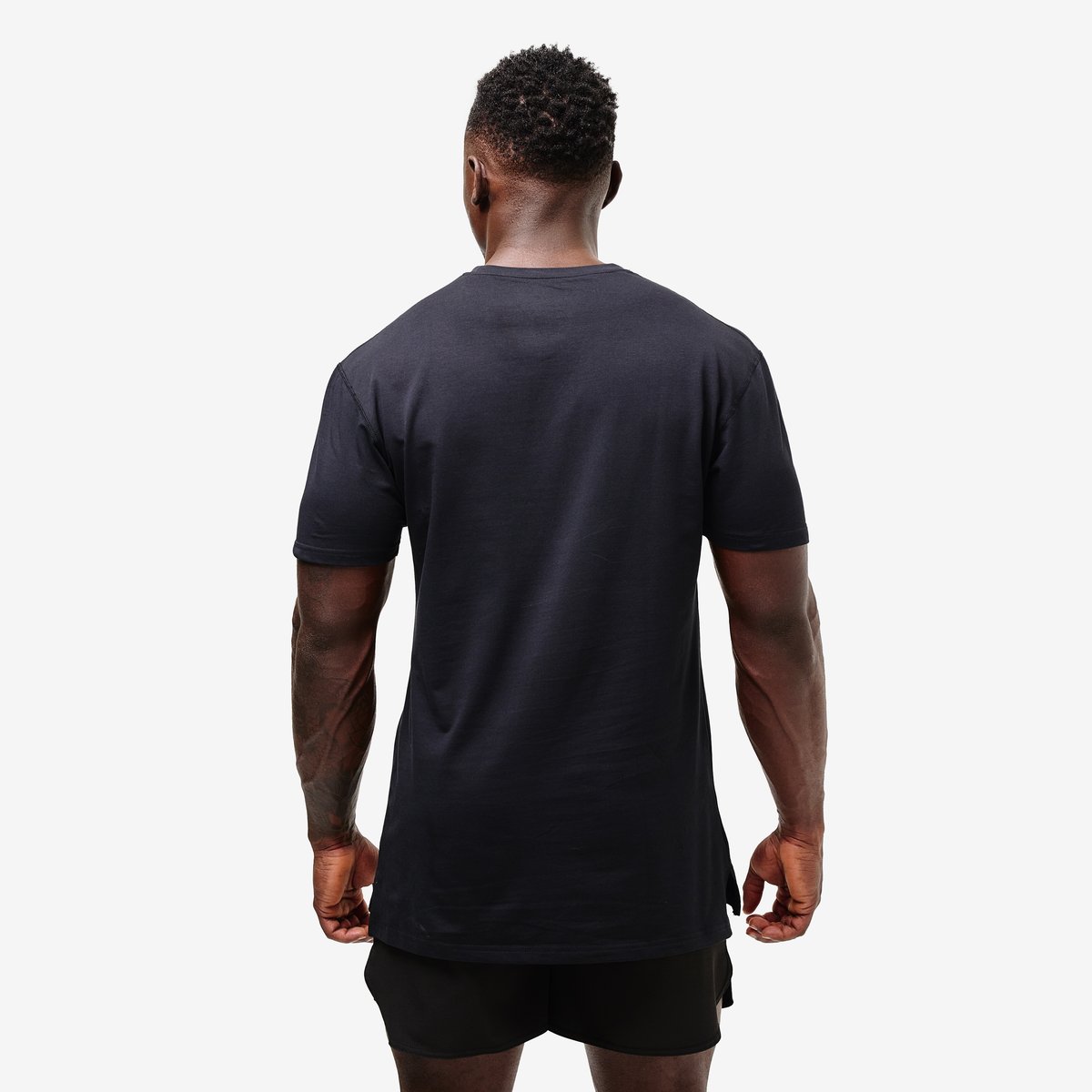 Image of Men's Luxe T-Shirt - Color - Black - White Logo - 3 / 3