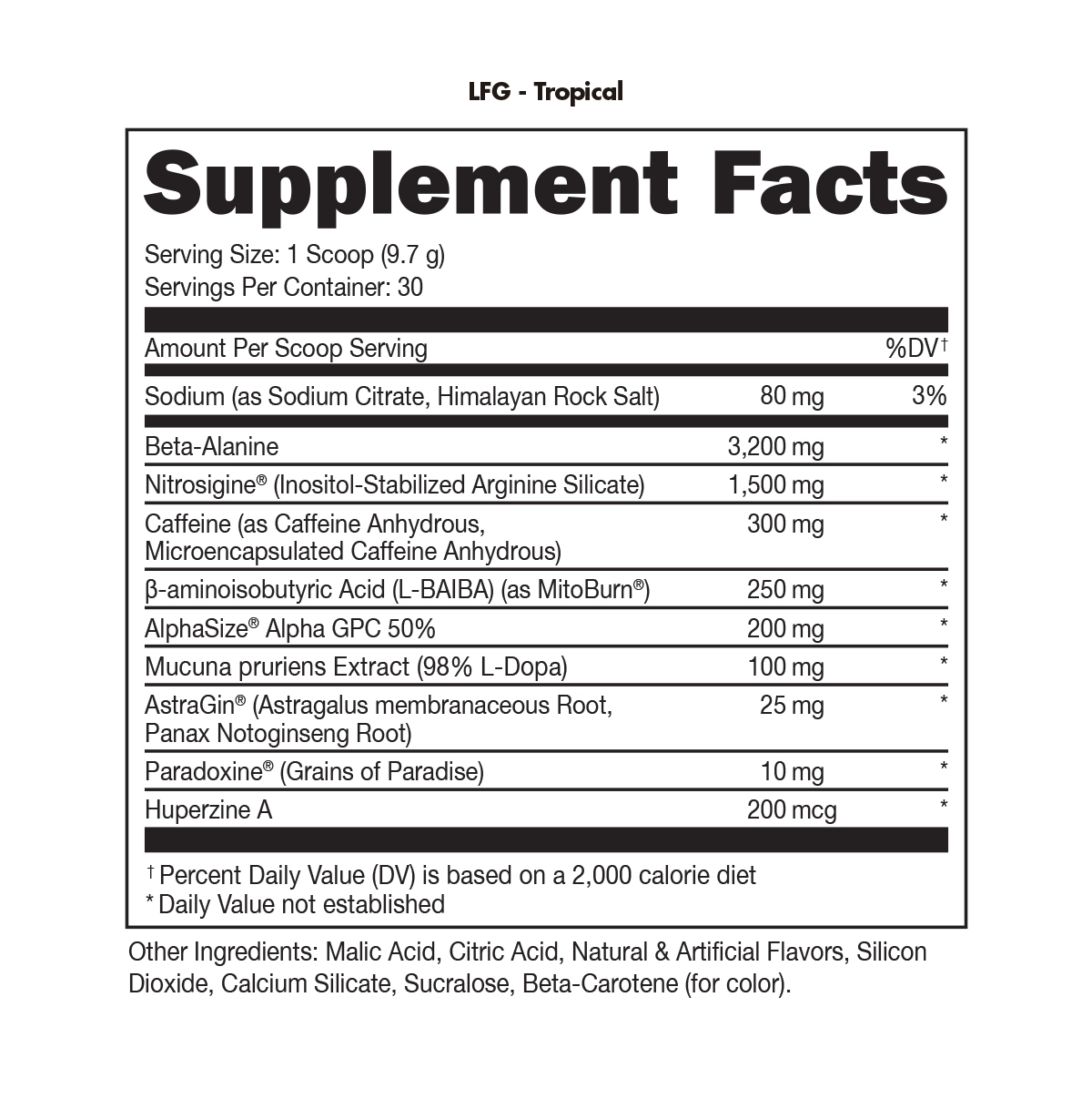 LFG Burn Thermogenic Pre-Workout - Flavor - Tropical