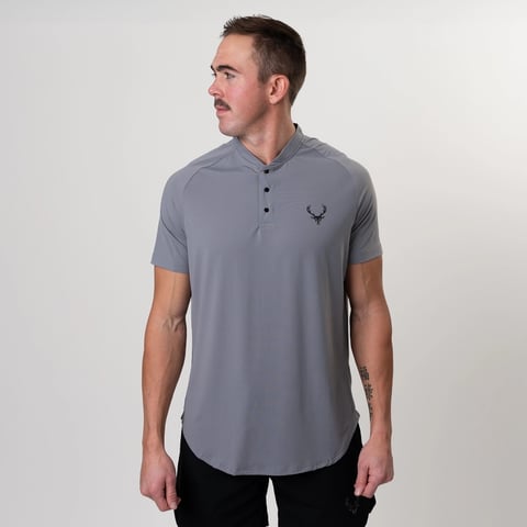 Lined Golf Mock Polo