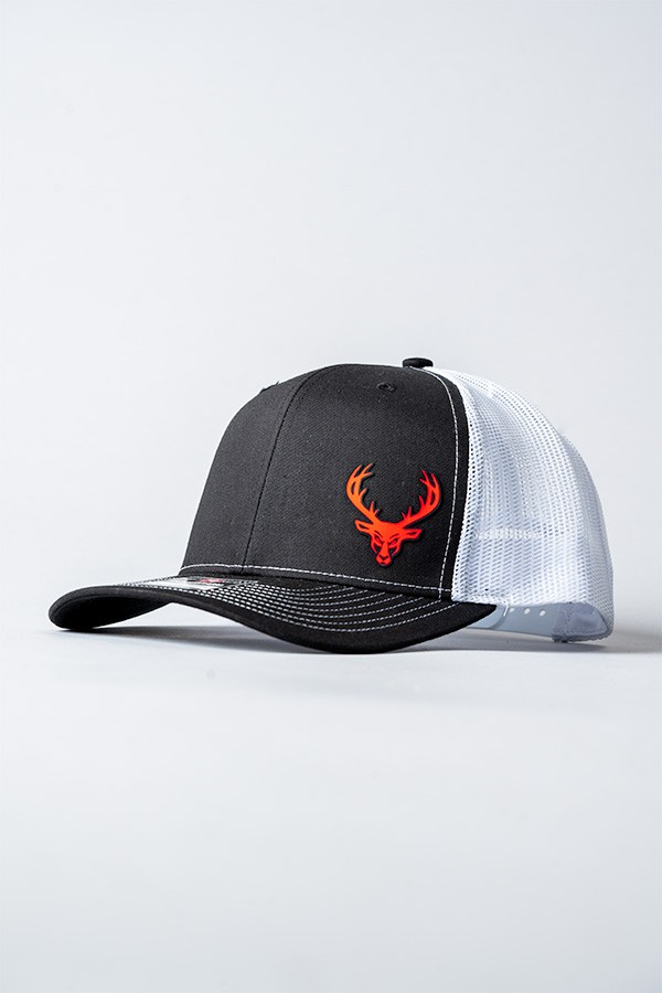 Richardson Trucker Hat - Black Hat / White Mesh - Bucked Up
