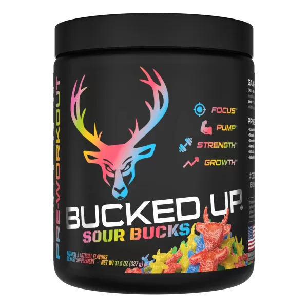 Bucked Up Pre Workout Sour Gummy Best Pre Workout Supplements | Pre Workout for Men & Women - Bucked Up