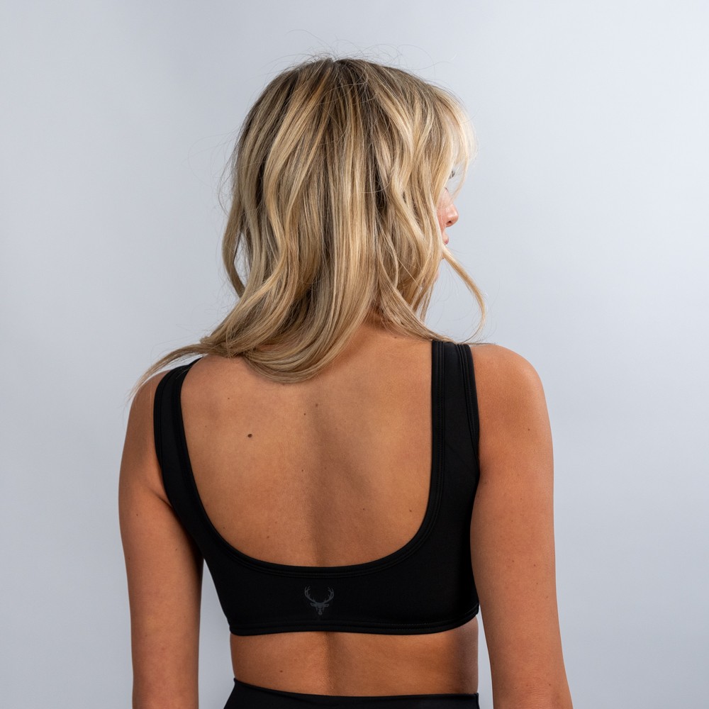 V-neck Cut-out Back Piece Detail Sports Bra – Musesonly