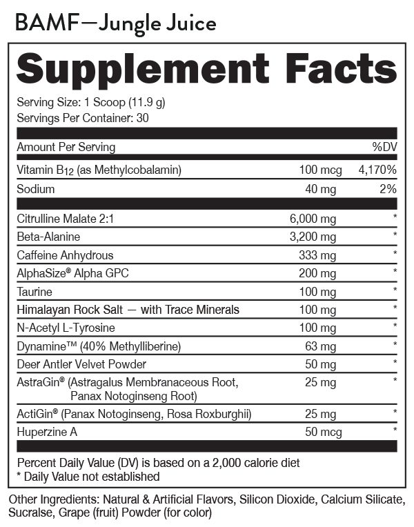 BAMF High Stimulant Nootropic PreWorkout Bucked Up