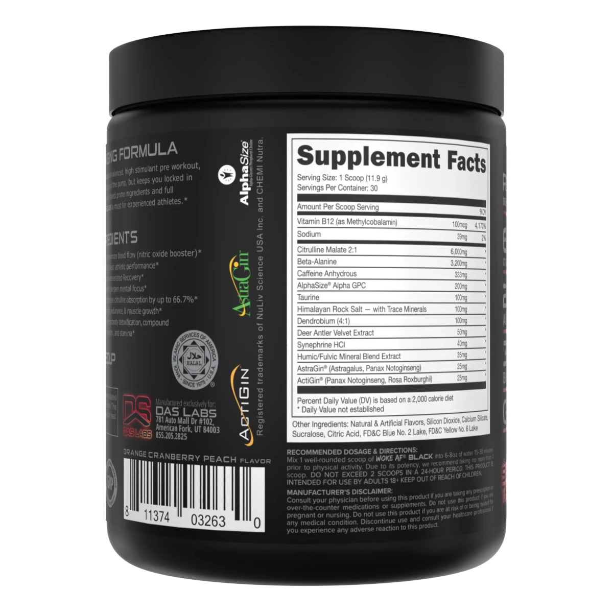 Woke AF BLACK High Stimulant PreWorkout Bucked Up