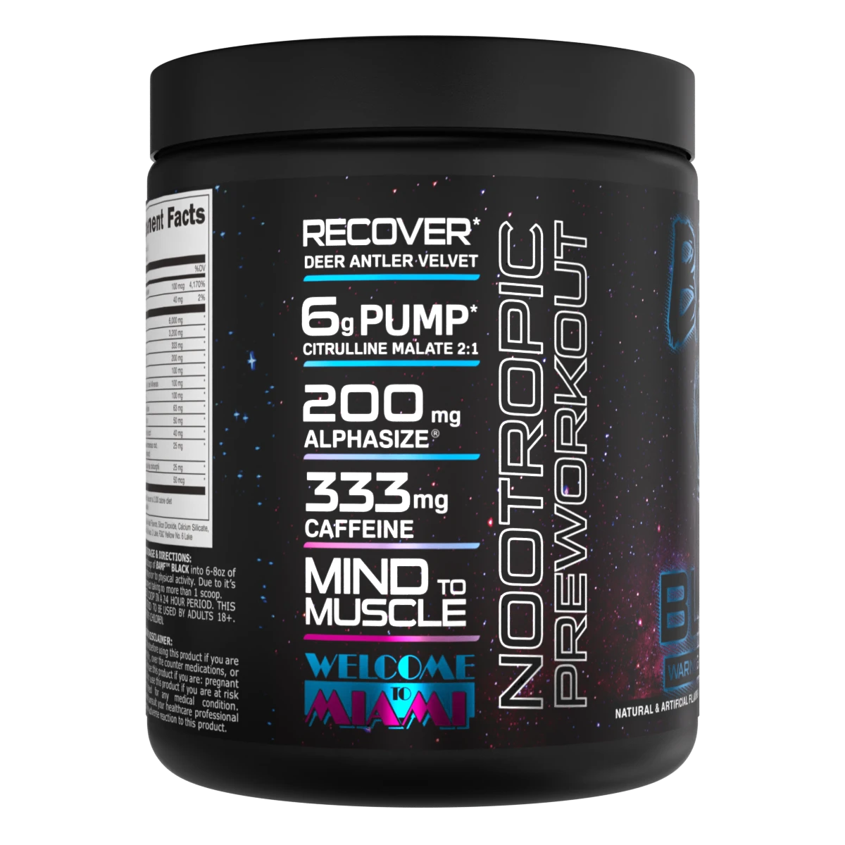 BAMF BLACK High Stimulant Nootropic PreWorkout Bucked Up