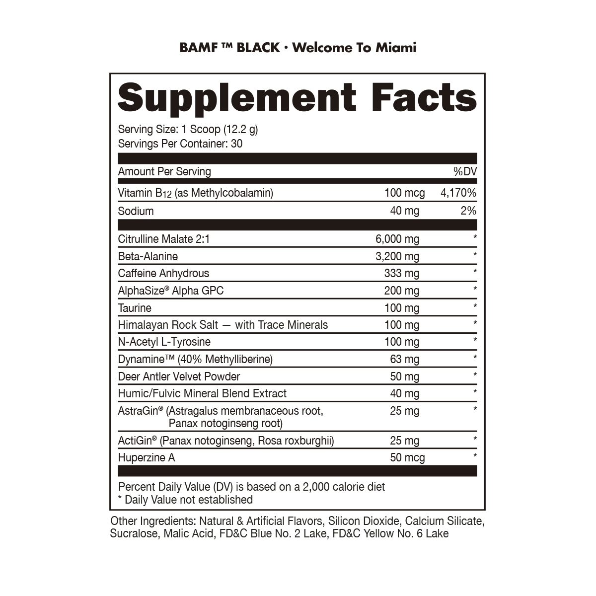 BAMF BLACK High Stimulant Nootropic PreWorkout Bucked Up