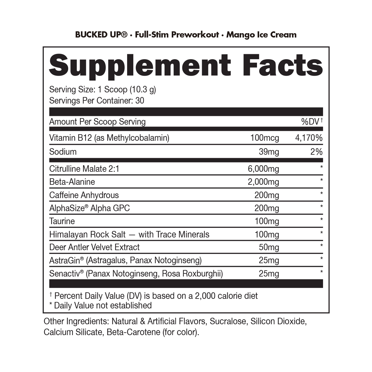 ETK Fit Pre Workout Mango Vanilla Ice Cream Bucked Up