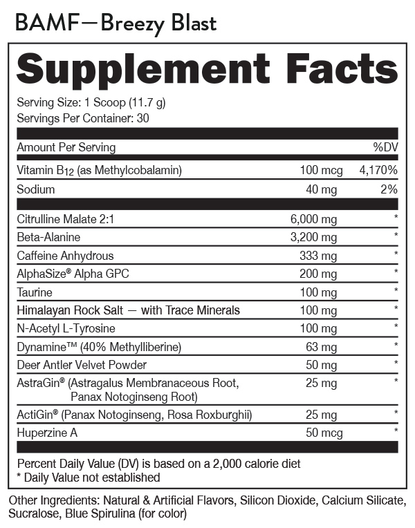 BAMF High Stimulant Nootropic PreWorkout Bucked Up